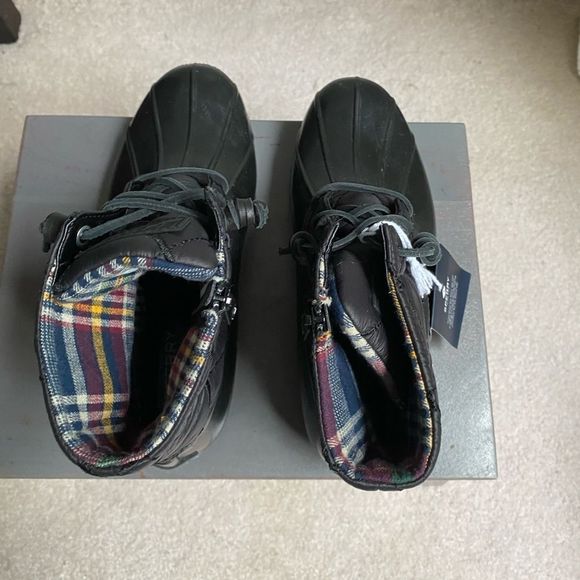 SPERRY Women 85529 Plaid Lined Waterproof Saltwater Quilted Duck Boots NEW NWOB - Picture 7 of 12